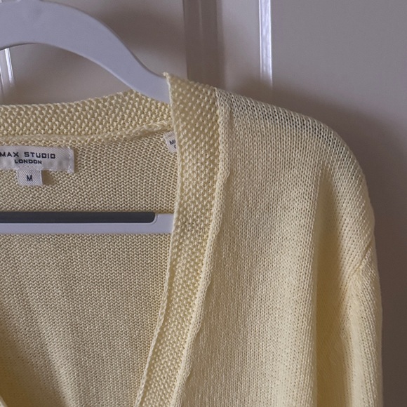 Max Studio Women’s Yellow V-Neck Cardigan Size M EUC - Picture 11 of 14